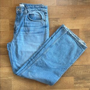 NWOT ZARA Extra Long TRF Mid-Rise Wide Leg Jeans Size 12